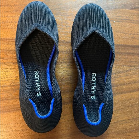 Rothy's The Flat Ballet Round Black Flat 5.5 - Picture 2 of 8